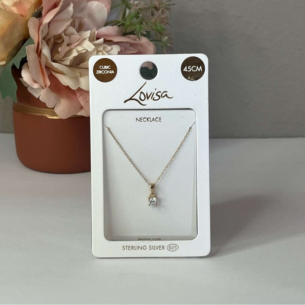 Lovisa Sterling Silver Cubic Zirconia Necklace 18”